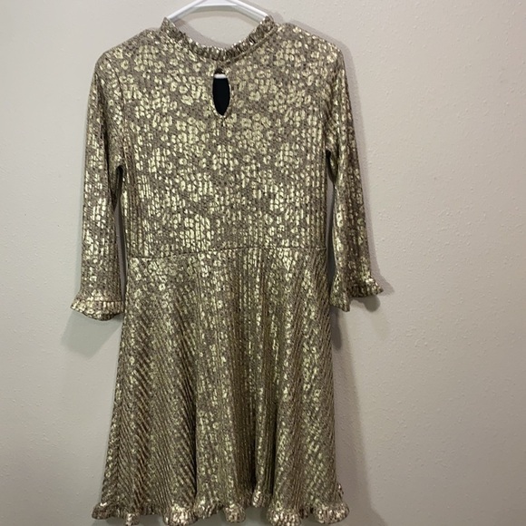 Art class Metalic gold leopard rib knit dress - Picture 4 of 7